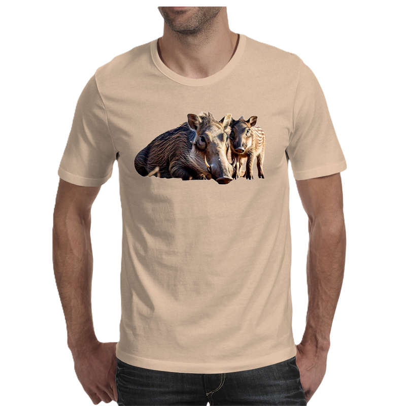 Wildlife print- WARTHOG men's T-shirt 100% cotton