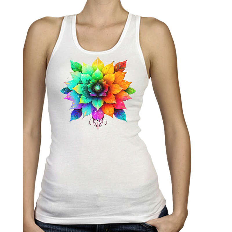 Ladies Vest - FLOWER POWER - sizes XS - 4XL