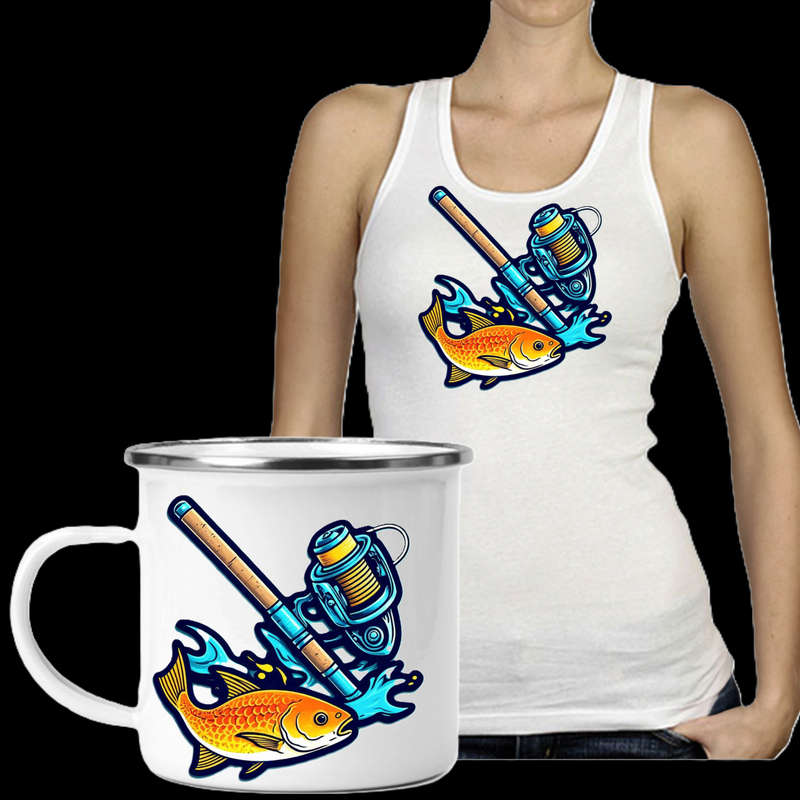 Ladies Vest & Enamel Mug Combo Fishing