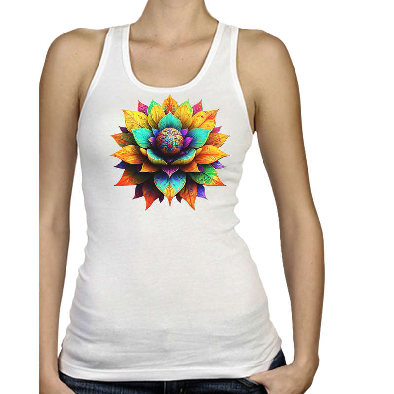 Ladies Vest - FLOWER POWER - sizes XS - 4XL