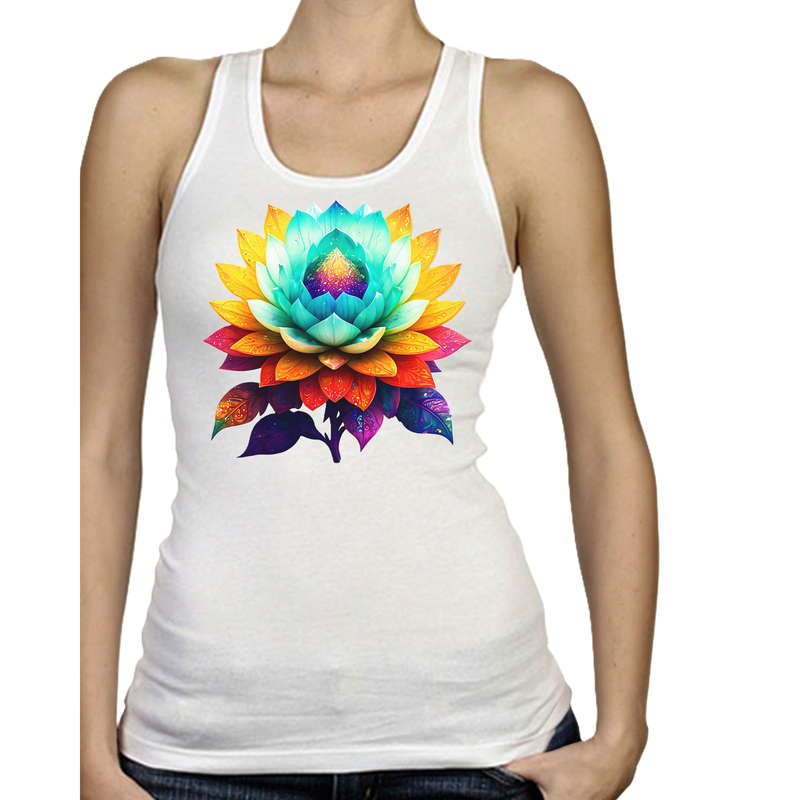 Ladies Vest - FLOWER POWER - sizes XS - 4XL