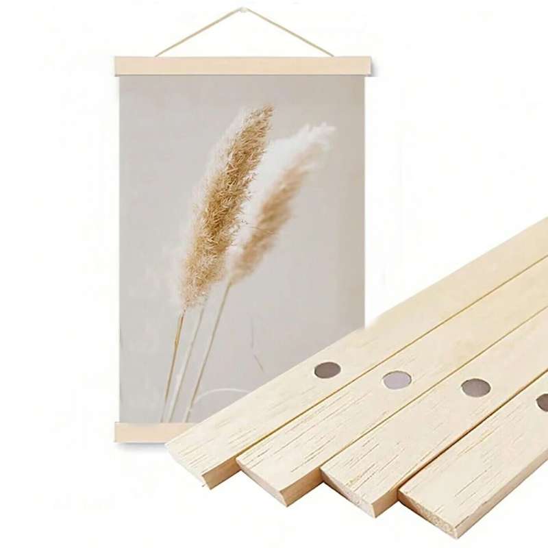 Magnetic Solid Natural Wooden Poster Hanger Frame (32cm) - To Fit A3-Size Photo, Poster, Art