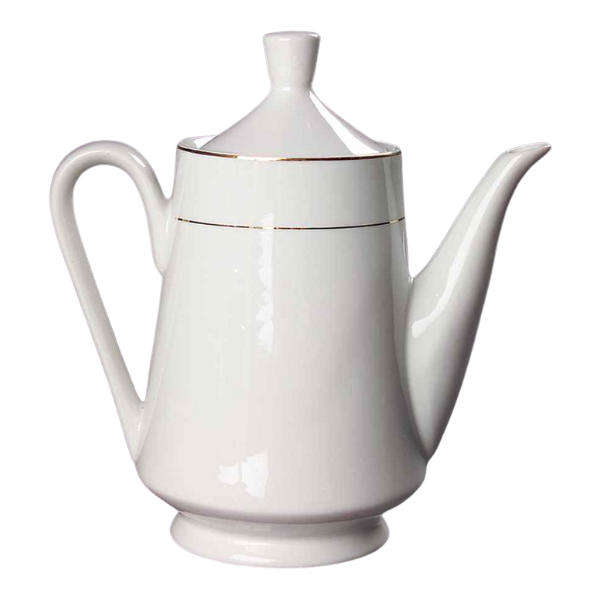 17 Piece Vintage-Style Porcelain Classic White Rim Gold Line Tea Set
