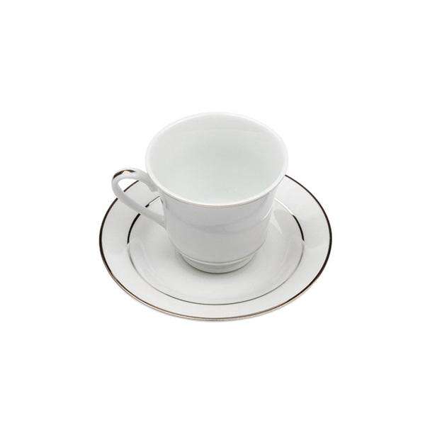 17 Piece Vintage-Style Porcelain Classic White Rim Gold Line Tea Set