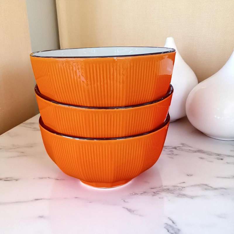Set Of 4 Stackable Ceramic Cereal Bowls