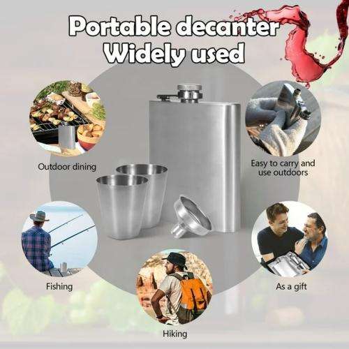 Stainless Steel Portable Pocket Hip Decanter Flask Gift Set