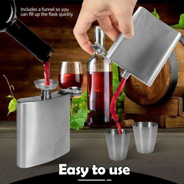 Stainless Steel Portable Pocket Hip Decanter Flask Gift Set