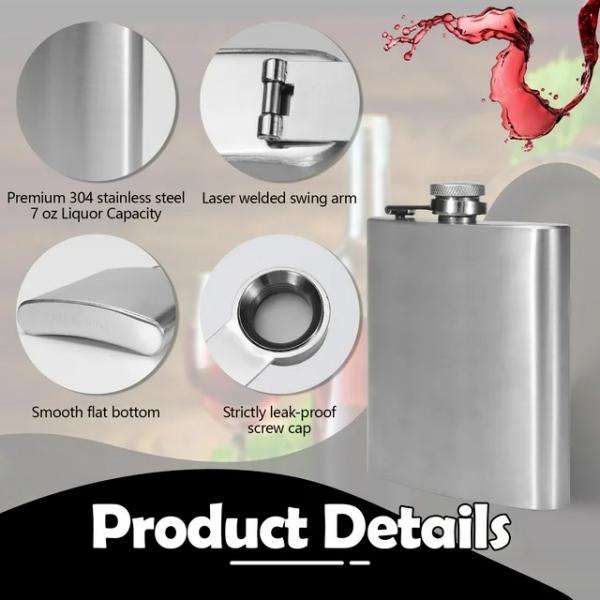 Stainless Steel Portable Pocket Hip Decanter Flask Gift Set