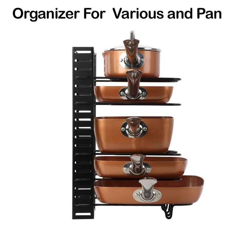 5-Tier Metal Space-Saving Kitchen Storage Organizer Rack