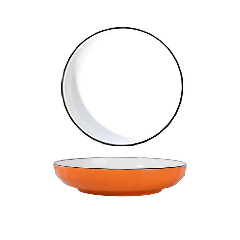 Set of 4 Orange Ceramic Salad Plate