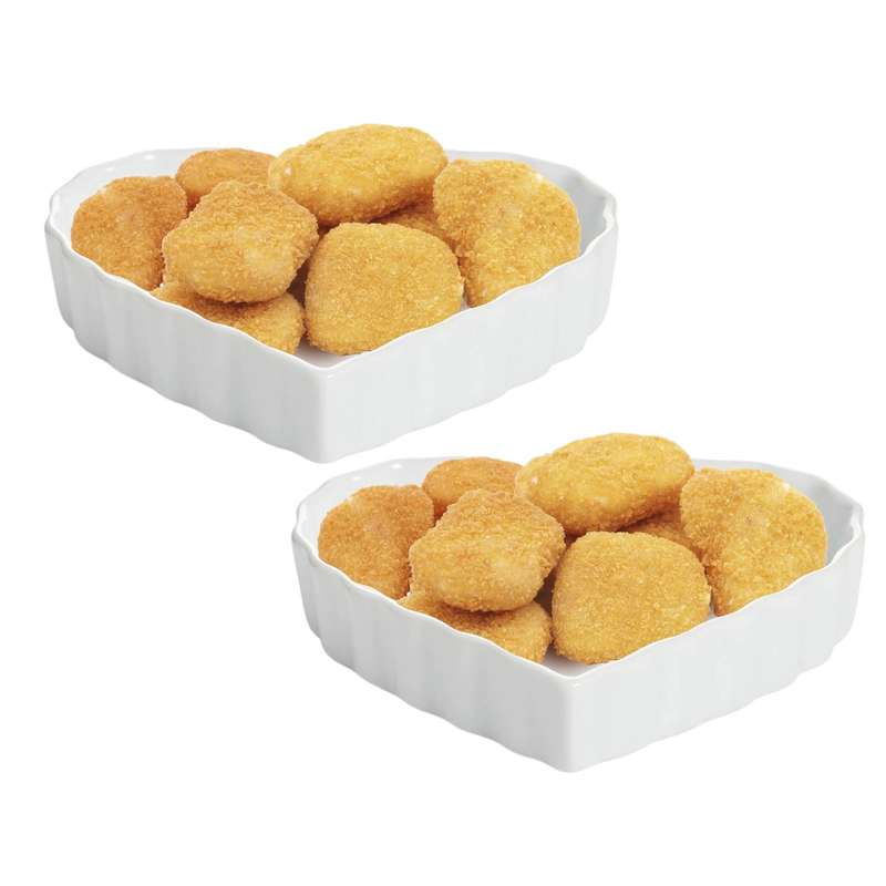 Set of 4 Heart-Shaped Multipurpose Ceramic Appetizer Serving Bowl