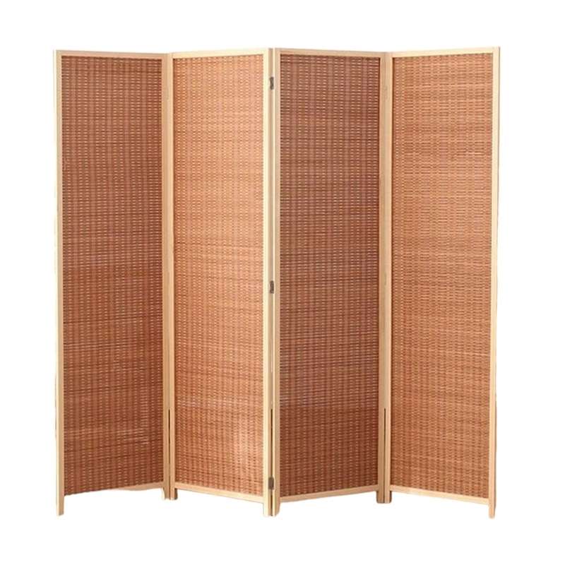 Folding Modern Simplicity Bamboo 4 Panel Privacy Screen Room Divider
