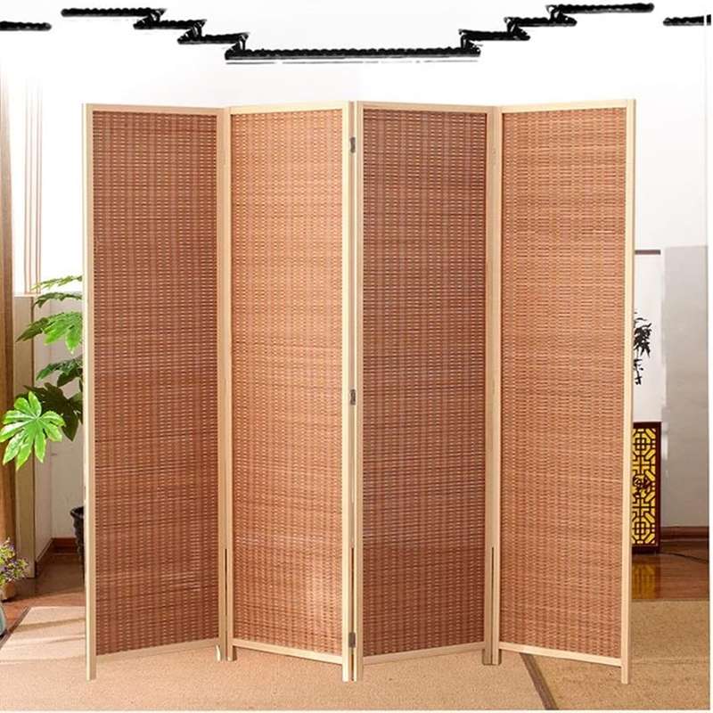 Folding Modern Simplicity Bamboo 4 Panel Privacy Screen Room Divider
