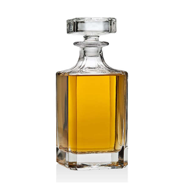 Whiskey Glass Decanter with 6-Pcs Shot Glass Set and Portable Glass Ice Bucket w Handle and Tong