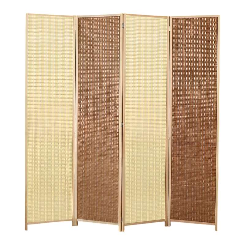 Partition Room Divider - Folding Modern Simplicity Bamboo 4 Panel Privacy Screen Room Divider