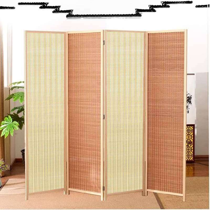 Partition Room Divider - Folding Modern Simplicity Bamboo 4 Panel Privacy Screen Room Divider