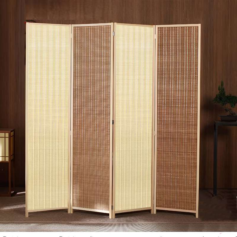 Partition Room Divider - Folding Modern Simplicity Bamboo 4 Panel Privacy Screen Room Divider