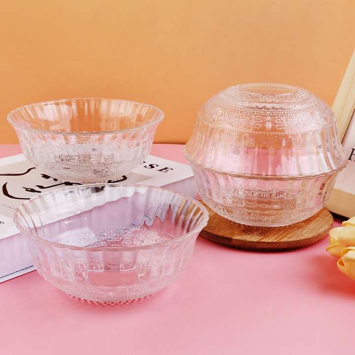 Multi-Purpose Round Elegant Designed Glass Bowl - 20x8 cm