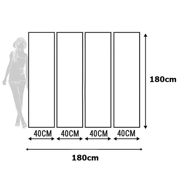 Folding Modern Simplicity Bamboo 4 Panel Privacy Screen Room Divider