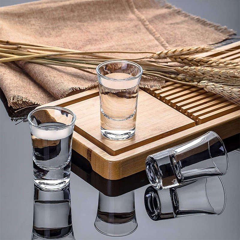 Whiskey Glass Decanter with 6-Pcs Shot Glass Set and Portable Glass Ice Bucket w Handle and Tong