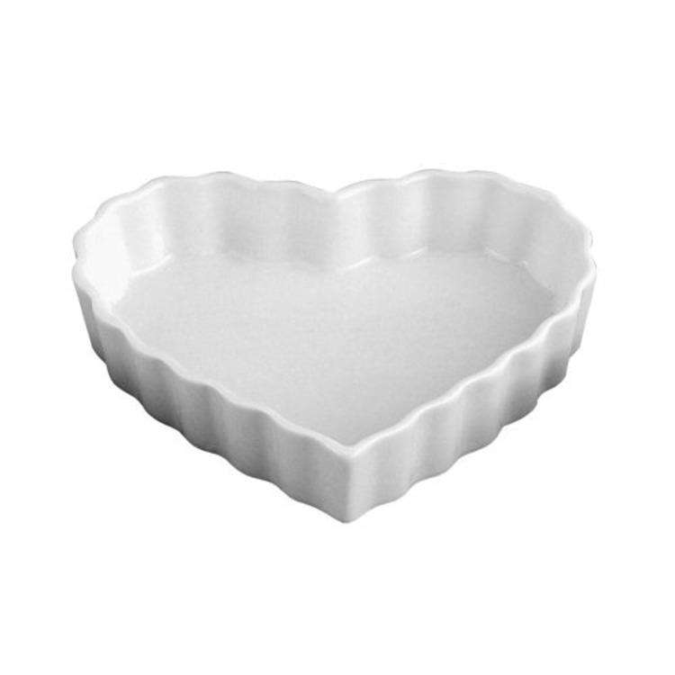 Set of 4 Heart-Shaped Multipurpose Ceramic Appetizer Serving Bowl