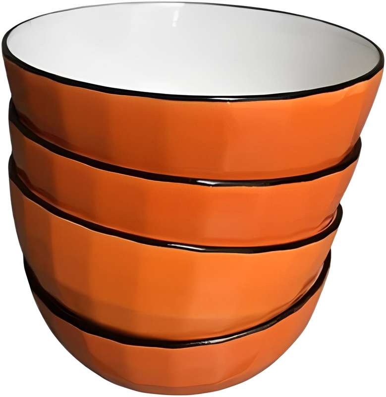 Set Of 4 Stackable Ceramic Cereal Bowls