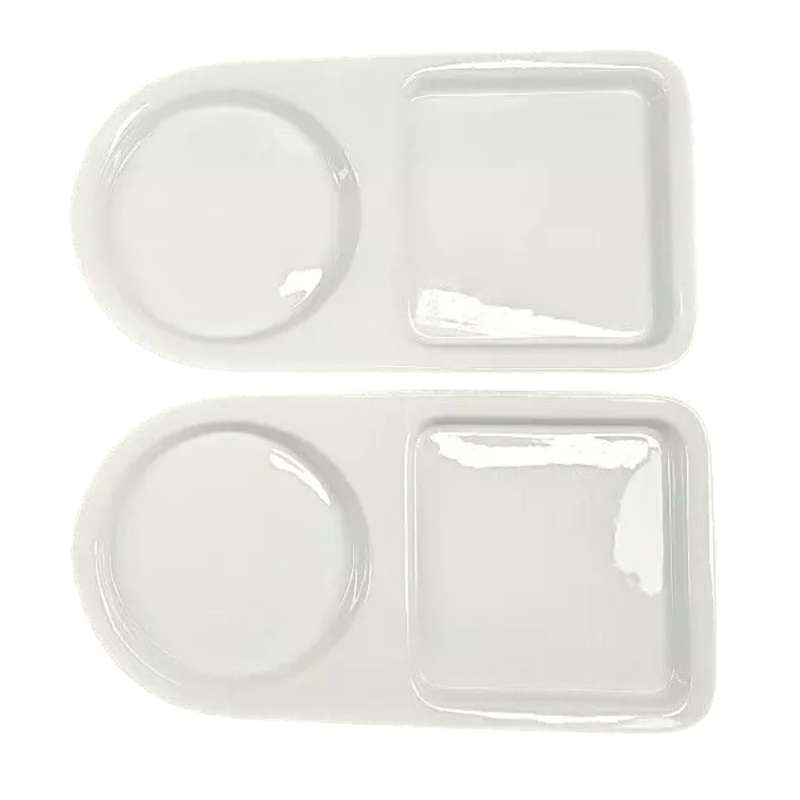 Set of 3 Porcelain Soup and Sandwich Plate