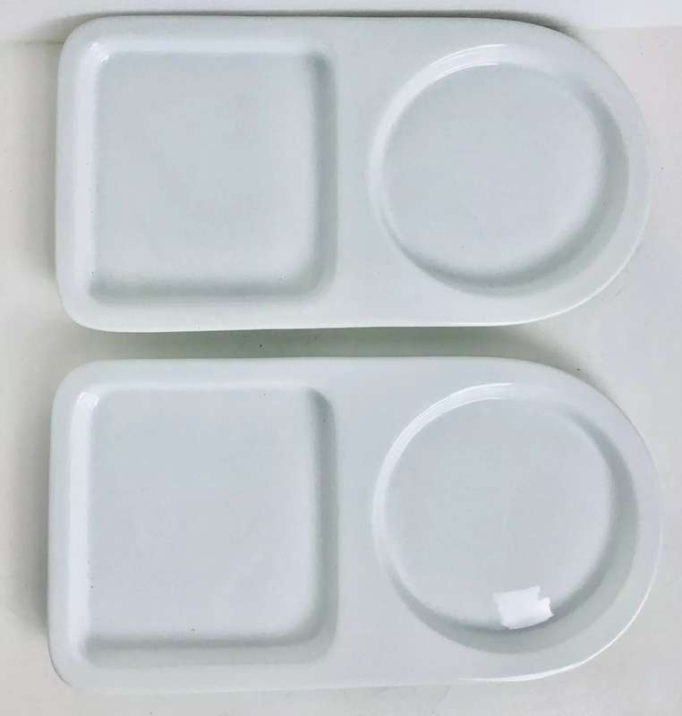 Set of 3 Porcelain Soup and Sandwich Plate