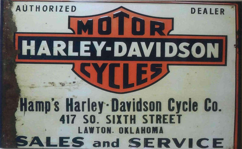 HARLEY-DAVIDSON SALES AND SERVICE BIG METAL SIGN 69 X 42 CM