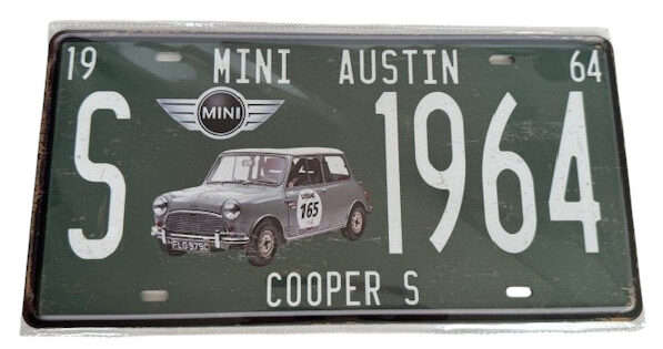 Mini Austin Cooper S License Plate Metal Sign