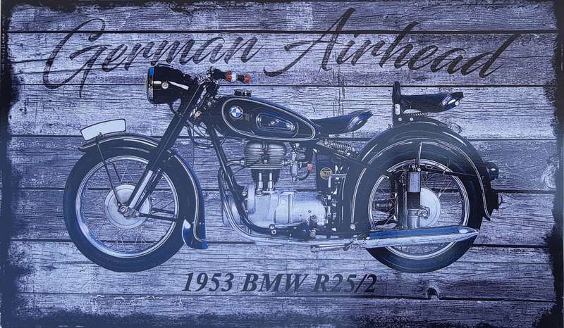 BMW AIRHEAD 1953 R25/2 MOTORCYCLE BIG METAL SIGN
