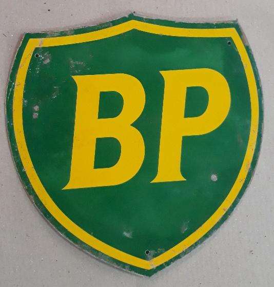 BP GARAGE USED METAL SIGN