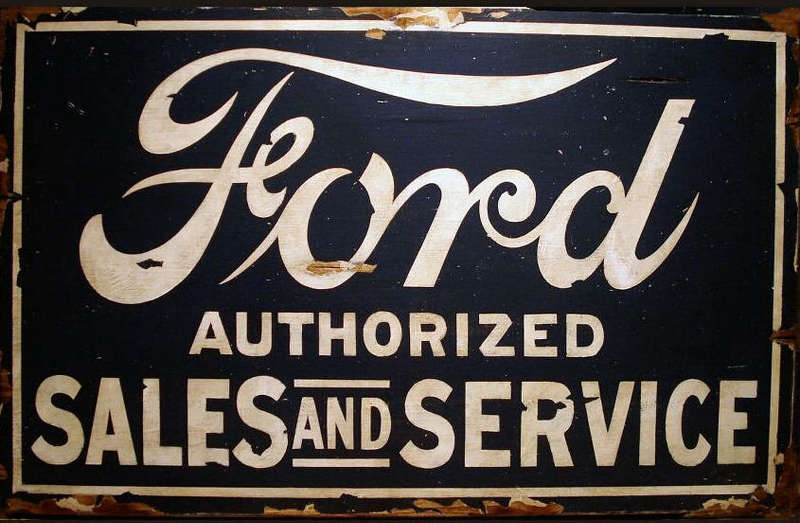 Ford Sales And Service Metal Sign