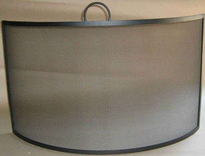 Fireplace Curved spark guard wrought iron. 100cm x 60cm