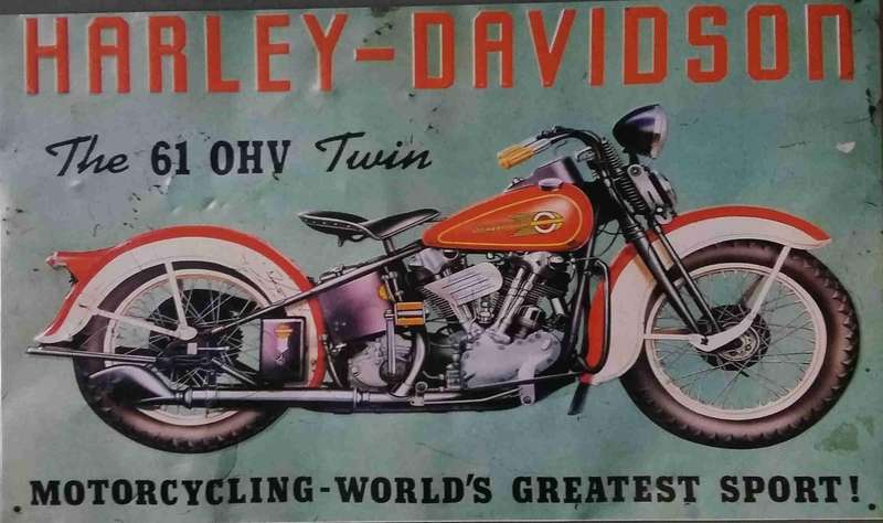 Harley Davidson 61 OHV Big Metal Sign
