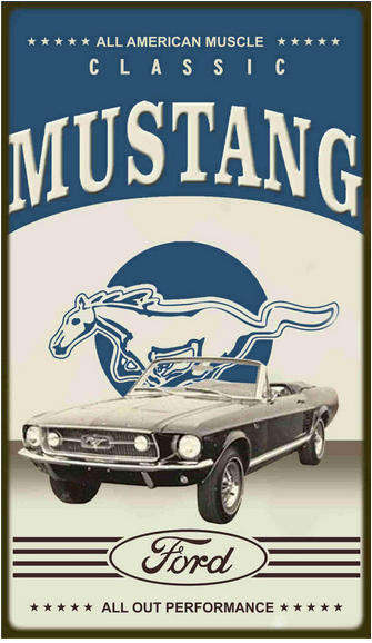 Mustang Big Metal Sign
