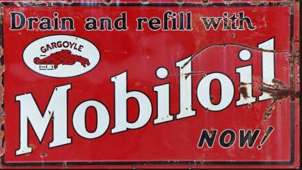 MOBILOIL BIG METAL SIGN 68 X 40 CM