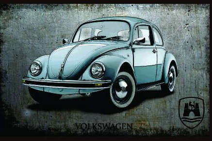 VOLKSWAGEN-THE BEETLE BIG METAL SIGN 68 X 40CM