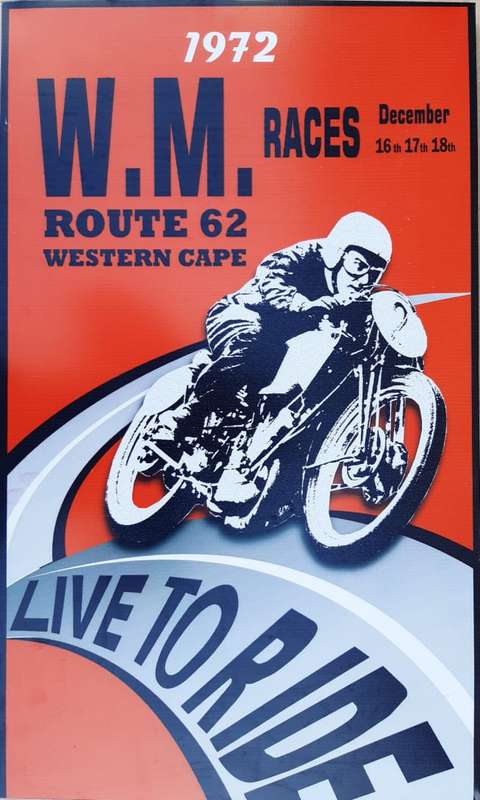 W.M RACES ROUTE 62 WESTERN CAPE BIG METAL SIGN