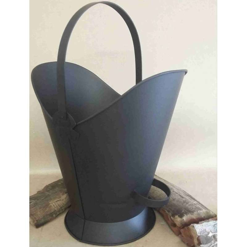 fireplace. Helmet Black Wood/ Coal Bucket
