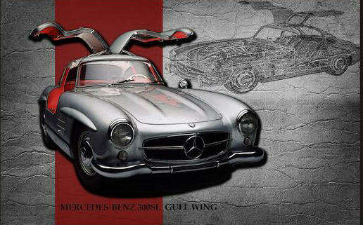 Mercedes Benz 300 SL Big Metal Sign