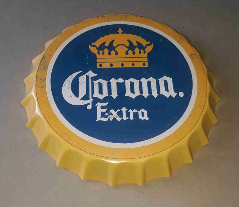 Corona Extra Beer Bottle Cap Metal Sign