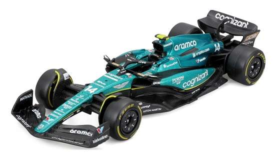 Burago 38090 Formula 1 F1 Aston Martin AMR23 2023 GP No 14 Alonso "Aramco" 1/43 scale