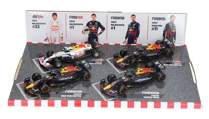 Burago Set 38092 Formula 1 F1 Red Bull RB16 RB18 RB19 Verstappen Perez 1/43 scale