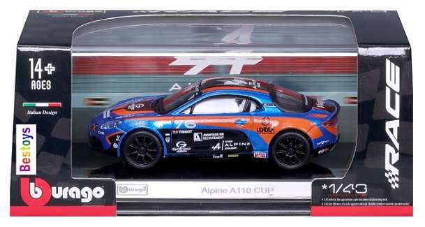 Burago Race Model Car 38303 Alpine A 110 A110 Cup No 76 "Tissot"  1/43 scale
