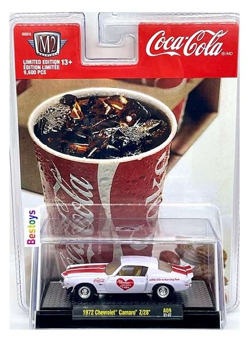 Castline M2 Diecast Model Car A09 Chevy Chevrolet Camaro Z 28 Z28 1972 "Coca Cola" 1/64 scale