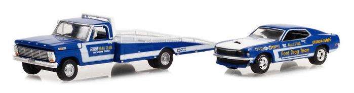 Greenlight Truck Series 33240 Ford F 350 F350 Ramp Truck 1969 & Ford Mustang 1969 + ramps