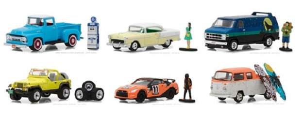 Greenlight Hobby Shop VW Volkswagen Kombi T 2 T2 Crew Cab + surfboards