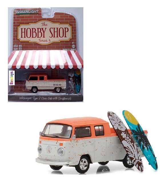 Greenlight Hobby Shop VW Volkswagen Kombi T 2 T2 Crew Cab + surfboards