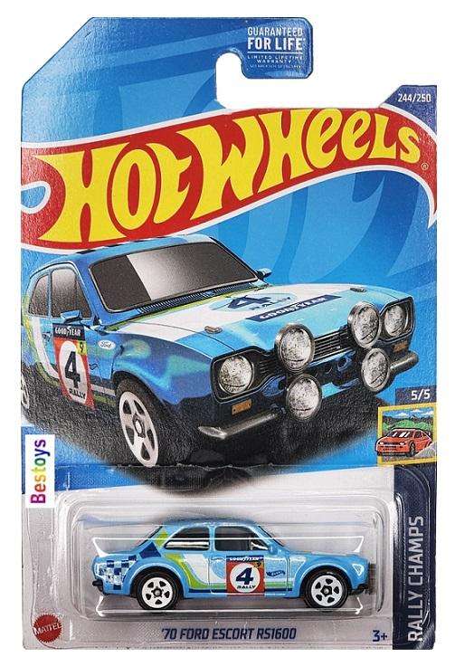Hot Wheels 2022 244/250 Ford Escort RS 1600 RS1600 1970 No 4 Rally Champs